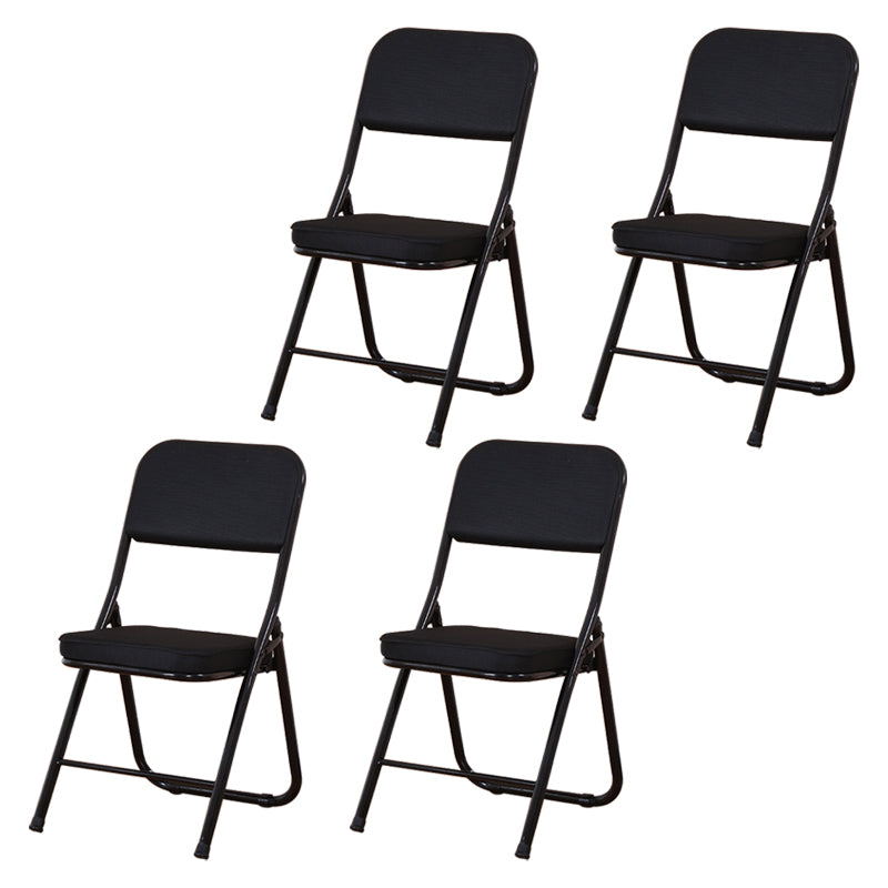 Contemporary Side Chair Metal Home Armless Upholstery Open Back Dining Side Chair Matte Black 4 Piece Set Clearhalo ' kitchen&dining_furn' 'Dining Chairs' 'Dining Tables & Seating' 'dining_chair' 'furn' 'furn_dining_chair' 'Furniture' 'furniture_dining_chair' 'Kitchen & Dining Furniture' 'kitchen' 3871581