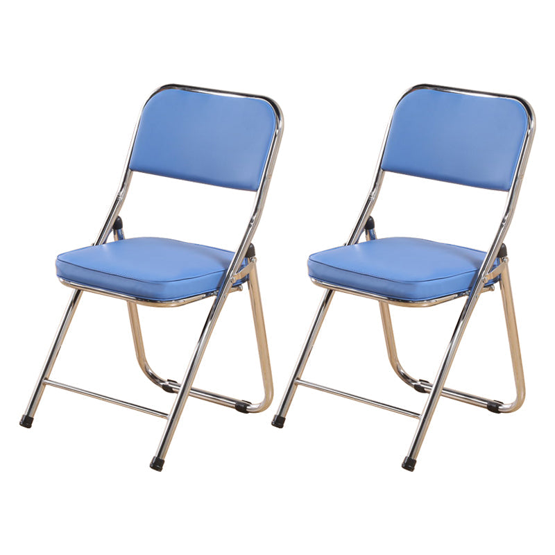 Contemporary Side Chair Metal Home Armless Upholstery Open Back Dining Side Chair Blue 2 Piece Set Clearhalo ' kitchen&dining_furn' 'Dining Chairs' 'Dining Tables & Seating' 'dining_chair' 'furn' 'furn_dining_chair' 'Furniture' 'furniture_dining_chair' 'Kitchen & Dining Furniture' 'kitchen' 3871583