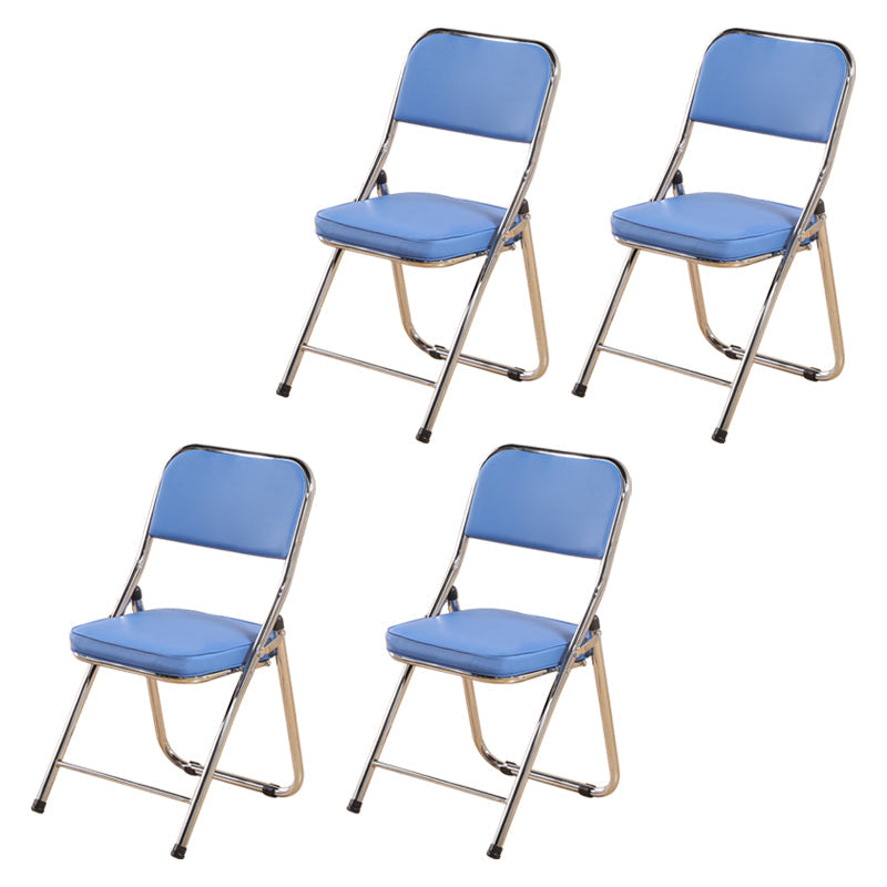 Contemporary Side Chair Metal Home Armless Upholstery Open Back Dining Side Chair Blue 4 Piece Set Clearhalo ' kitchen&dining_furn' 'Dining Chairs' 'Dining Tables & Seating' 'dining_chair' 'furn' 'furn_dining_chair' 'Furniture' 'furniture_dining_chair' 'Kitchen & Dining Furniture' 'kitchen' 3871584