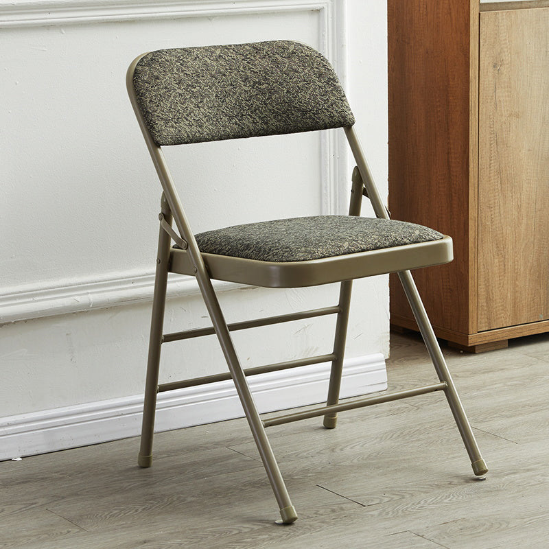 Contemporary Side Chair Home Metal Folding Open Back Armless Dining Side Chair Grey 1 Piece Clearhalo ' kitchen&dining_furn' 'Dining Chairs' 'Dining Tables & Seating' 'dining_chair' 'furn' 'furn_dining_chair' 'Furniture' 'furniture_dining_chair' 'Kitchen & Dining Furniture' 'kitchen' 3871586