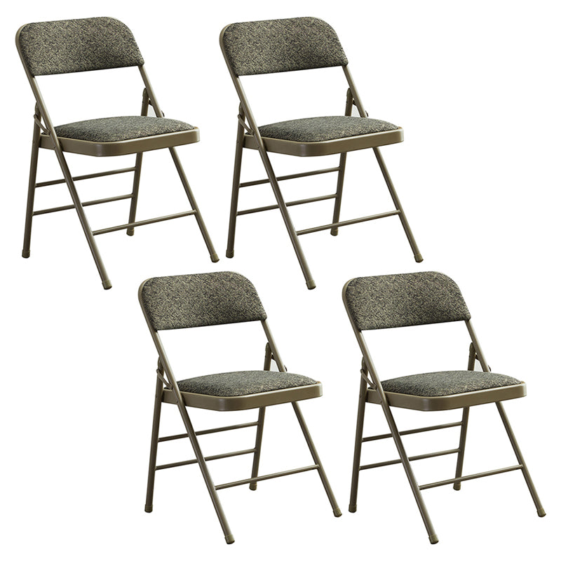 Contemporary Side Chair Home Metal Folding Open Back Armless Dining Side Chair Grey 4 Piece Set Clearhalo ' kitchen&dining_furn' 'Dining Chairs' 'Dining Tables & Seating' 'dining_chair' 'furn' 'furn_dining_chair' 'Furniture' 'furniture_dining_chair' 'Kitchen & Dining Furniture' 'kitchen' 3871588