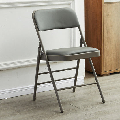 Contemporary Side Chair Home Metal Folding Open Back Armless Dining Side Chair Light Gray 1 Piece Clearhalo ' kitchen&dining_furn' 'Dining Chairs' 'Dining Tables & Seating' 'dining_chair' 'furn' 'furn_dining_chair' 'Furniture' 'furniture_dining_chair' 'Kitchen & Dining Furniture' 'kitchen' 3871590
