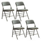 Contemporary Side Chair Home Metal Folding Open Back Armless Dining Side Chair Light Gray 4 Piece Set Clearhalo ' kitchen&dining_furn' 'Dining Chairs' 'Dining Tables & Seating' 'dining_chair' 'furn' 'furn_dining_chair' 'Furniture' 'furniture_dining_chair' 'Kitchen & Dining Furniture' 'kitchen' 3871595