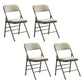 Contemporary Side Chair Home Metal Folding Open Back Armless Dining Side Chair Off-White 4 Piece Set Clearhalo ' kitchen&dining_furn' 'Dining Chairs' 'Dining Tables & Seating' 'dining_chair' 'furn' 'furn_dining_chair' 'Furniture' 'furniture_dining_chair' 'Kitchen & Dining Furniture' 'kitchen' 3871600