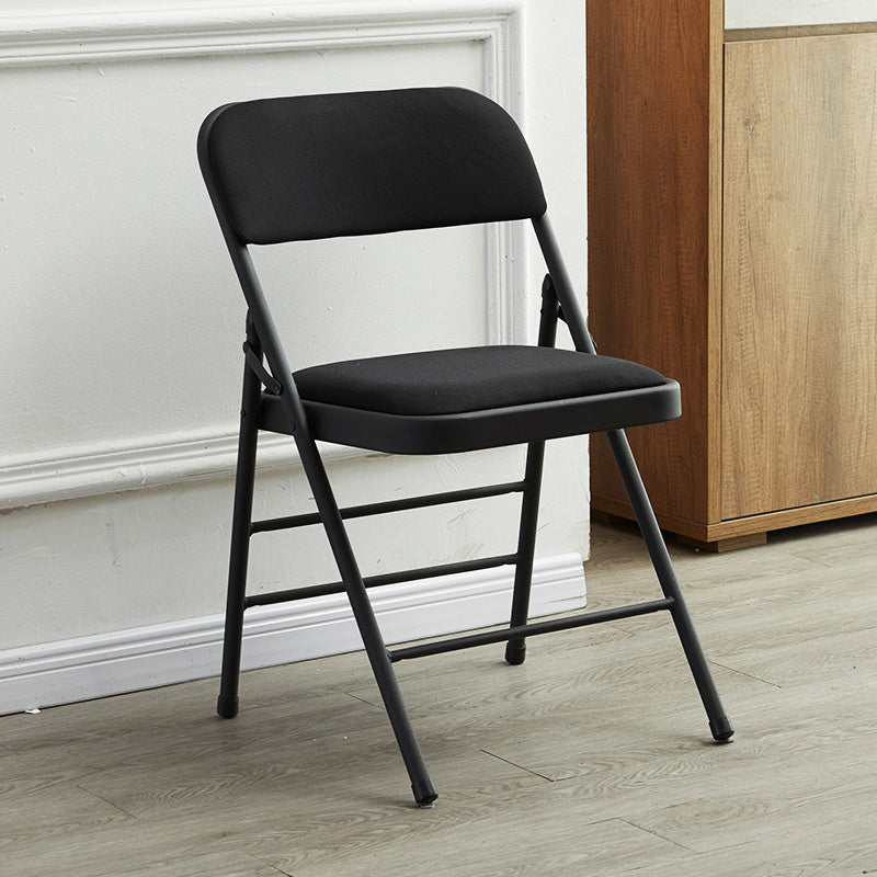 Contemporary Side Chair Home Metal Folding Open Back Armless Dining Side Chair Black 1 Piece Clearhalo ' kitchen&dining_furn' 'Dining Chairs' 'Dining Tables & Seating' 'dining_chair' 'furn' 'furn_dining_chair' 'Furniture' 'furniture_dining_chair' 'Kitchen & Dining Furniture' 'kitchen' 3871602