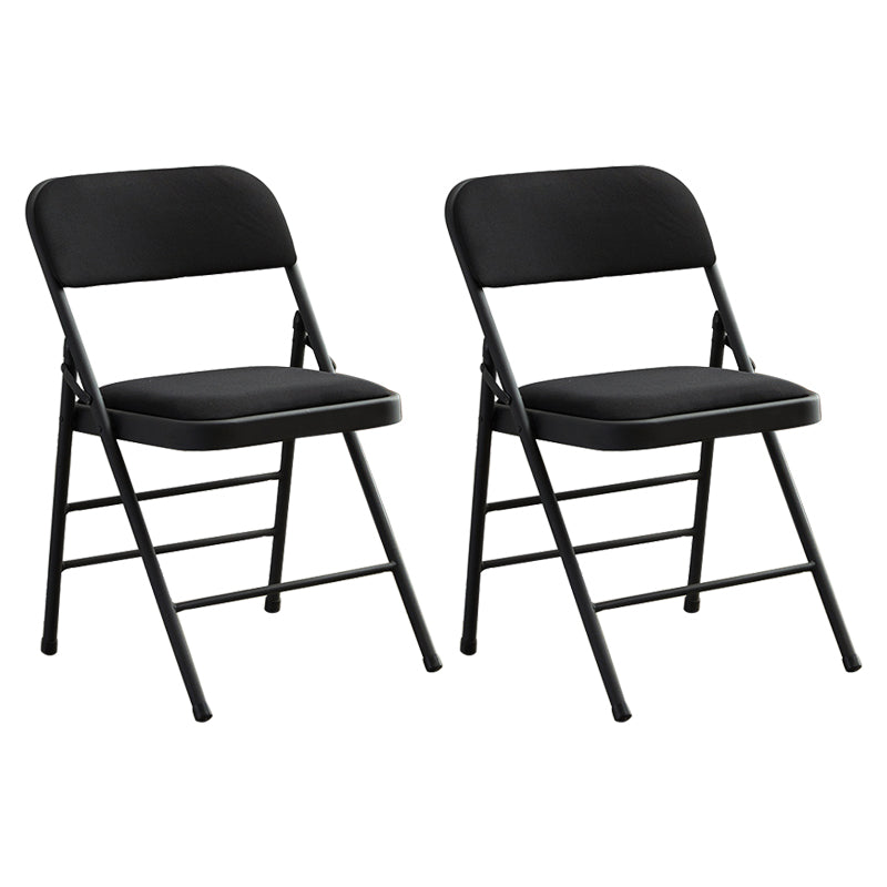 Contemporary Side Chair Home Metal Folding Open Back Armless Dining Side Chair Black 2 Piece Set Clearhalo ' kitchen&dining_furn' 'Dining Chairs' 'Dining Tables & Seating' 'dining_chair' 'furn' 'furn_dining_chair' 'Furniture' 'furniture_dining_chair' 'Kitchen & Dining Furniture' 'kitchen' 3871604