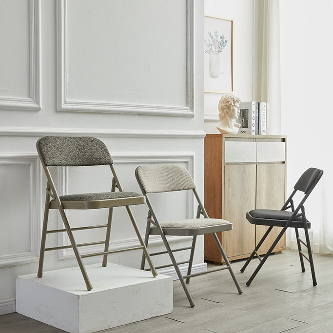 Contemporary Side Chair Home Metal Folding Open Back Armless Dining Side Chair Clearhalo ' kitchen&dining_furn' 'Dining Chairs' 'Dining Tables & Seating' 'dining_chair' 'furn' 'furn_dining_chair' 'Furniture' 'furniture_dining_chair' 'Kitchen & Dining Furniture' 'kitchen' 3871605