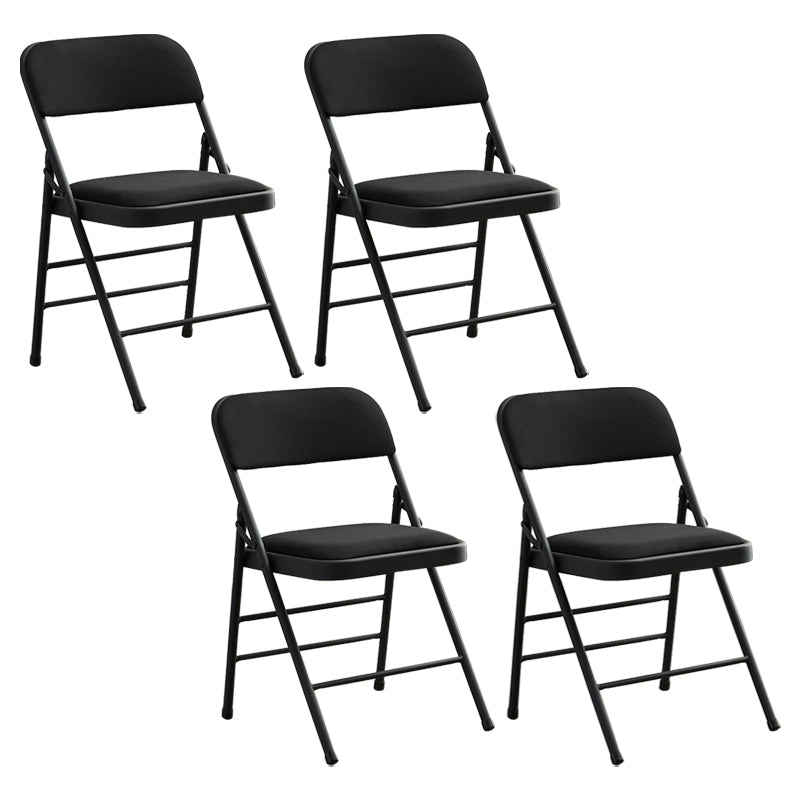 Contemporary Side Chair Home Metal Folding Open Back Armless Dining Side Chair Black 4 Piece Set Clearhalo ' kitchen&dining_furn' 'Dining Chairs' 'Dining Tables & Seating' 'dining_chair' 'furn' 'furn_dining_chair' 'Furniture' 'furniture_dining_chair' 'Kitchen & Dining Furniture' 'kitchen' 3871606