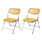 Modern Indoor-Outdoor Chair Home Metal Folding Open Back Dining Side Chair Yellow 2 Piece Set Clearhalo ' kitchen&dining_furn' 'Dining Chairs' 'Dining Tables & Seating' 'dining_chair' 'furn' 'furn_dining_chair' 'Furniture' 'furniture_dining_chair' 'Kitchen & Dining Furniture' 'kitchen' 3871614