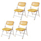 Modern Indoor-Outdoor Chair Home Metal Folding Open Back Dining Side Chair Yellow 4 Piece Set Clearhalo ' kitchen&dining_furn' 'Dining Chairs' 'Dining Tables & Seating' 'dining_chair' 'furn' 'furn_dining_chair' 'Furniture' 'furniture_dining_chair' 'Kitchen & Dining Furniture' 'kitchen' 3871616