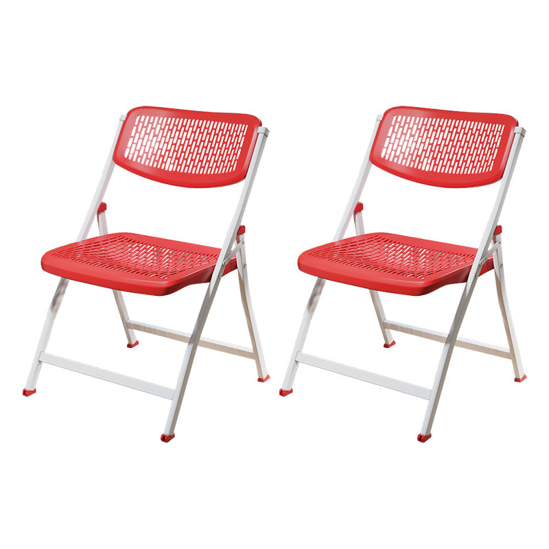 Modern Indoor-Outdoor Chair Home Metal Folding Open Back Dining Side Chair Red 2 Piece Set Clearhalo ' kitchen&dining_furn' 'Dining Chairs' 'Dining Tables & Seating' 'dining_chair' 'furn' 'furn_dining_chair' 'Furniture' 'furniture_dining_chair' 'Kitchen & Dining Furniture' 'kitchen' 3871620