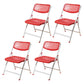 Modern Indoor-Outdoor Chair Home Metal Folding Open Back Dining Side Chair Red 4 Piece Set Clearhalo ' kitchen&dining_furn' 'Dining Chairs' 'Dining Tables & Seating' 'dining_chair' 'furn' 'furn_dining_chair' 'Furniture' 'furniture_dining_chair' 'Kitchen & Dining Furniture' 'kitchen' 3871623