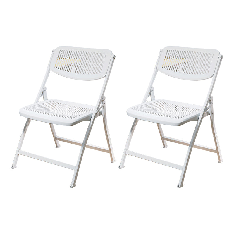 Modern Indoor-Outdoor Chair Home Metal Folding Open Back Dining Side Chair White 2 Piece Set Clearhalo ' kitchen&dining_furn' 'Dining Chairs' 'Dining Tables & Seating' 'dining_chair' 'furn' 'furn_dining_chair' 'Furniture' 'furniture_dining_chair' 'Kitchen & Dining Furniture' 'kitchen' 3871627