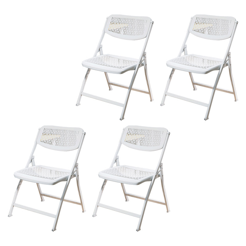 Modern Indoor-Outdoor Chair Home Metal Folding Open Back Dining Side Chair White 4 Piece Set Clearhalo ' kitchen&dining_furn' 'Dining Chairs' 'Dining Tables & Seating' 'dining_chair' 'furn' 'furn_dining_chair' 'Furniture' 'furniture_dining_chair' 'Kitchen & Dining Furniture' 'kitchen' 3871629