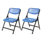 Modern Indoor-Outdoor Chair Home Metal Folding Open Back Dining Side Chair Blue 2 Piece Set Clearhalo ' kitchen&dining_furn' 'Dining Chairs' 'Dining Tables & Seating' 'dining_chair' 'furn' 'furn_dining_chair' 'Furniture' 'furniture_dining_chair' 'Kitchen & Dining Furniture' 'kitchen' 3871632