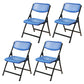 Modern Indoor-Outdoor Chair Home Metal Folding Open Back Dining Side Chair Blue 4 Piece Set Clearhalo ' kitchen&dining_furn' 'Dining Chairs' 'Dining Tables & Seating' 'dining_chair' 'furn' 'furn_dining_chair' 'Furniture' 'furniture_dining_chair' 'Kitchen & Dining Furniture' 'kitchen' 3871635
