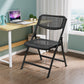 Modern Indoor-Outdoor Chair Home Metal Folding Open Back Dining Side Chair Black 1 Piece Clearhalo ' kitchen&dining_furn' 'Dining Chairs' 'Dining Tables & Seating' 'dining_chair' 'furn' 'furn_dining_chair' 'Furniture' 'furniture_dining_chair' 'Kitchen & Dining Furniture' 'kitchen' 3871640