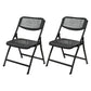 Modern Indoor-Outdoor Chair Home Metal Folding Open Back Dining Side Chair Black 2 Piece Set Clearhalo ' kitchen&dining_furn' 'Dining Chairs' 'Dining Tables & Seating' 'dining_chair' 'furn' 'furn_dining_chair' 'Furniture' 'furniture_dining_chair' 'Kitchen & Dining Furniture' 'kitchen' 3871641