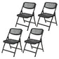 Modern Indoor-Outdoor Chair Home Metal Folding Open Back Dining Side Chair Black 4 Piece Set Clearhalo ' kitchen&dining_furn' 'Dining Chairs' 'Dining Tables & Seating' 'dining_chair' 'furn' 'furn_dining_chair' 'Furniture' 'furniture_dining_chair' 'Kitchen & Dining Furniture' 'kitchen' 3871642