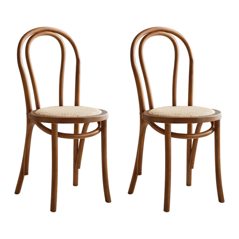 Contemporary Style Beech Wood Chairs Windsor Back Side Kitchen Dining Chairs Brown Wicker & Rattan 2 Piece Set Clearhalo ' kitchen&dining_furn' 'Dining Chairs' 'Dining Tables & Seating' 'dining_chair' 'furn' 'furn_dining_chair' 'Furniture' 'furniture_dining_chair' 'Kitchen & Dining Furniture' 'kitchen' 3871647