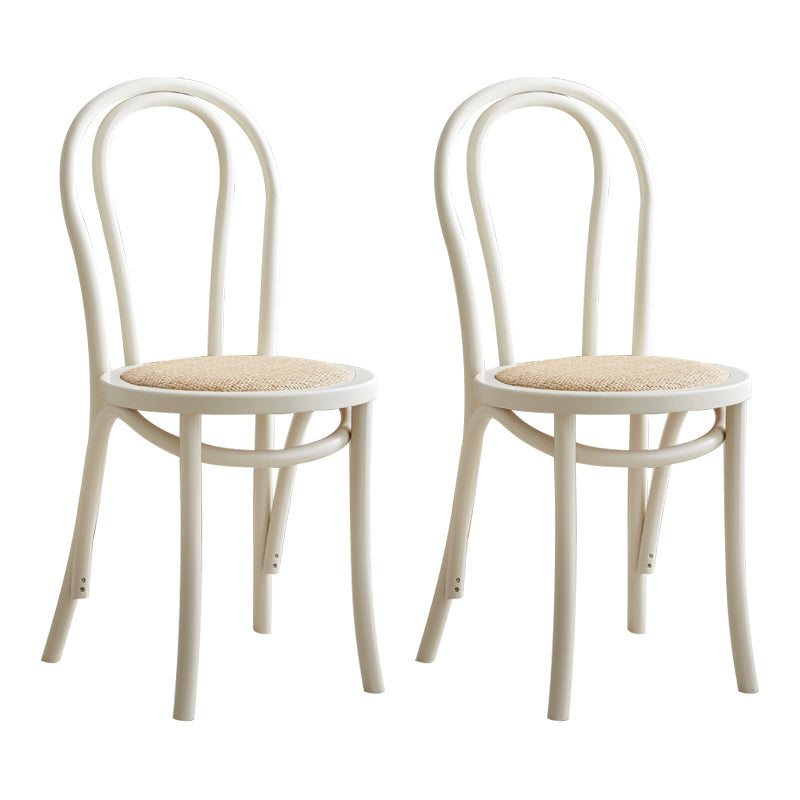 Contemporary Style Beech Wood Chairs Windsor Back Side Kitchen Dining Chairs White Wicker & Rattan 2 Piece Set Clearhalo ' kitchen&dining_furn' 'Dining Chairs' 'Dining Tables & Seating' 'dining_chair' 'furn' 'furn_dining_chair' 'Furniture' 'furniture_dining_chair' 'Kitchen & Dining Furniture' 'kitchen' 3871653