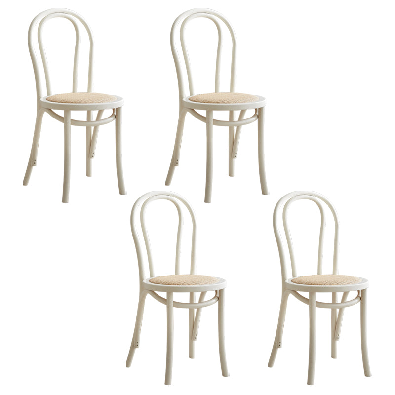 Contemporary Style Beech Wood Chairs Windsor Back Side Kitchen Dining Chairs White Wicker & Rattan 4 Piece Set Clearhalo ' kitchen&dining_furn' 'Dining Chairs' 'Dining Tables & Seating' 'dining_chair' 'furn' 'furn_dining_chair' 'Furniture' 'furniture_dining_chair' 'Kitchen & Dining Furniture' 'kitchen' 3871654