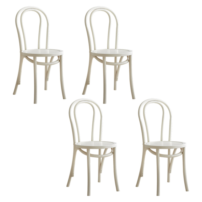 Contemporary Style Beech Wood Chairs Windsor Back Side Kitchen Dining Chairs White Wood 4 Piece Set Clearhalo ' kitchen&dining_furn' 'Dining Chairs' 'Dining Tables & Seating' 'dining_chair' 'furn' 'furn_dining_chair' 'Furniture' 'furniture_dining_chair' 'Kitchen & Dining Furniture' 'kitchen' 3871666