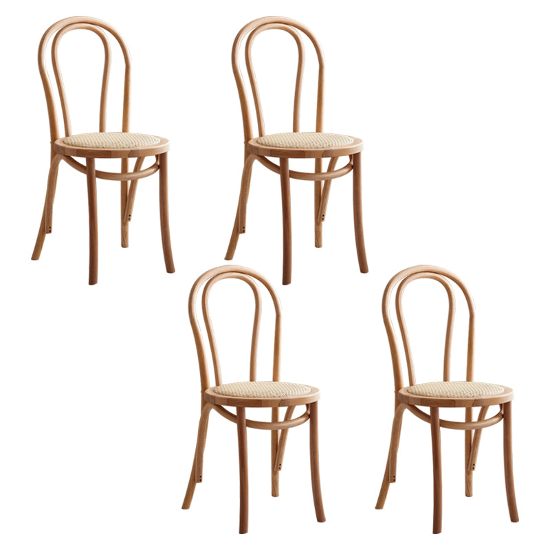 Contemporary Style Beech Wood Chairs Windsor Back Side Kitchen Dining Chairs Wood Wicker & Rattan 4 Piece Set Clearhalo ' kitchen&dining_furn' 'Dining Chairs' 'Dining Tables & Seating' 'dining_chair' 'furn' 'furn_dining_chair' 'Furniture' 'furniture_dining_chair' 'Kitchen & Dining Furniture' 'kitchen' 3871672