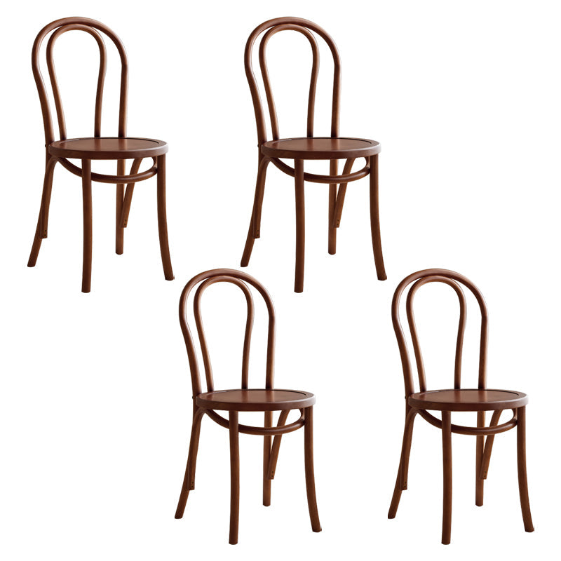 Contemporary Style Beech Wood Chairs Windsor Back Side Kitchen Dining Chairs Walnut Wood 4 Piece Set Clearhalo ' kitchen&dining_furn' 'Dining Chairs' 'Dining Tables & Seating' 'dining_chair' 'furn' 'furn_dining_chair' 'Furniture' 'furniture_dining_chair' 'Kitchen & Dining Furniture' 'kitchen' 3871678