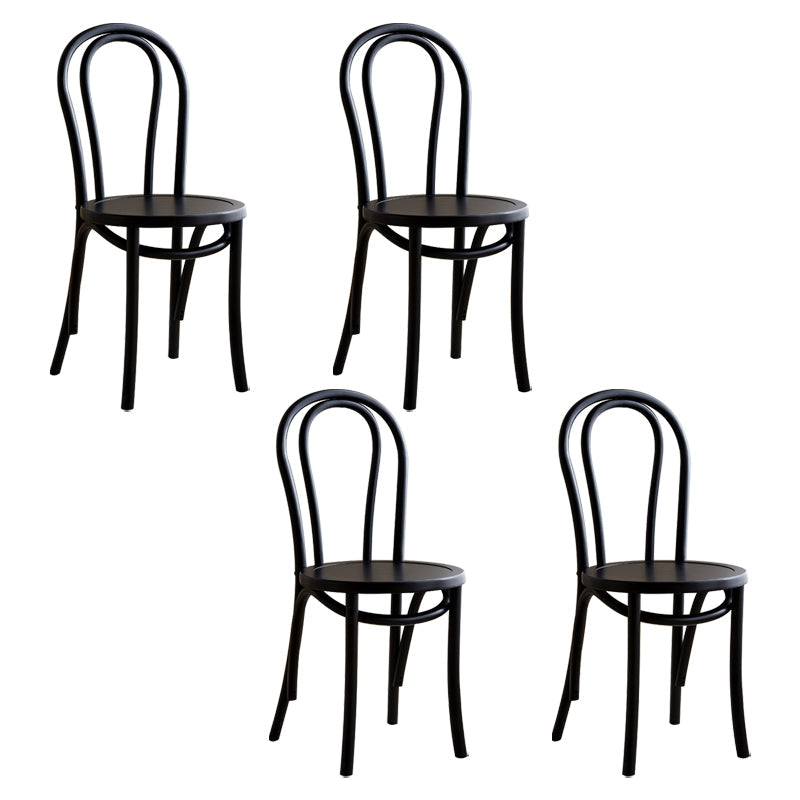 Contemporary Style Beech Wood Chairs Windsor Back Side Kitchen Dining Chairs Black Wood 4 Piece Set Clearhalo ' kitchen&dining_furn' 'Dining Chairs' 'Dining Tables & Seating' 'dining_chair' 'furn' 'furn_dining_chair' 'Furniture' 'furniture_dining_chair' 'Kitchen & Dining Furniture' 'kitchen' 3871684