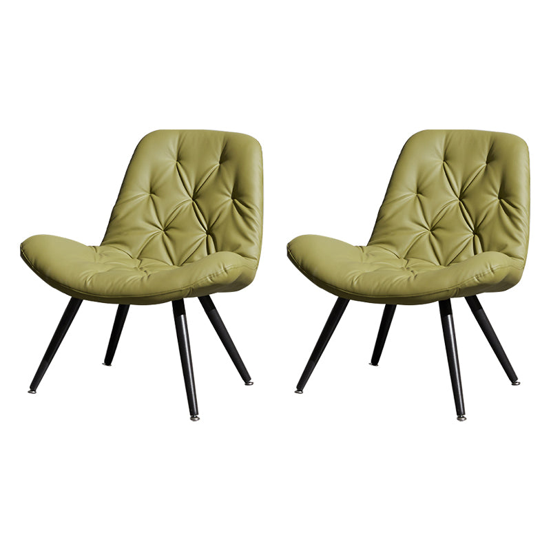 Modern Indoor-Outdoor Chair Metal Home Slipper Upholstered Armless Parsons Chair Green 2 Piece Set Clearhalo ' kitchen&dining_furn' 'Dining Chairs' 'Dining Tables & Seating' 'dining_chair' 'furn' 'furn_dining_chair' 'Furniture' 'furniture_dining_chair' 'Kitchen & Dining Furniture' 'kitchen' 3871688