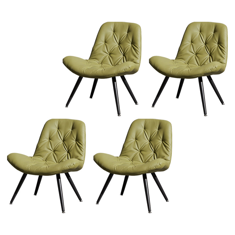 Modern Indoor-Outdoor Chair Metal Home Slipper Upholstered Armless Parsons Chair Green 4 Piece Set Clearhalo ' kitchen&dining_furn' 'Dining Chairs' 'Dining Tables & Seating' 'dining_chair' 'furn' 'furn_dining_chair' 'Furniture' 'furniture_dining_chair' 'Kitchen & Dining Furniture' 'kitchen' 3871690