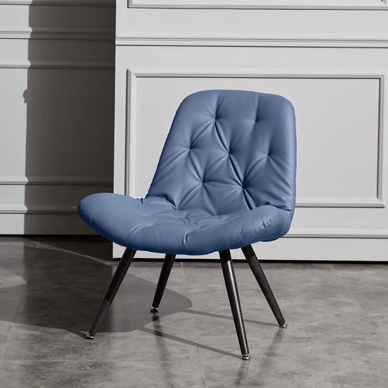 Modern Indoor-Outdoor Chair Metal Home Slipper Upholstered Armless Parsons Chair Blue 1 Piece Clearhalo ' kitchen&dining_furn' 'Dining Chairs' 'Dining Tables & Seating' 'dining_chair' 'furn' 'furn_dining_chair' 'Furniture' 'furniture_dining_chair' 'Kitchen & Dining Furniture' 'kitchen' 3871698