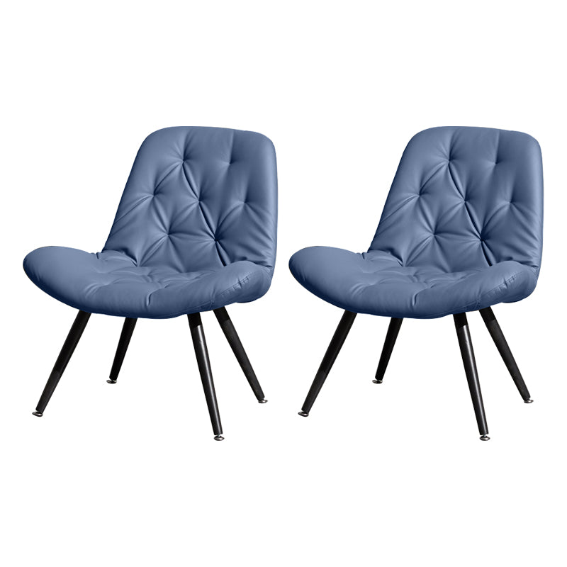 Modern Indoor-Outdoor Chair Metal Home Slipper Upholstered Armless Parsons Chair Blue 2 Piece Set Clearhalo ' kitchen&dining_furn' 'Dining Chairs' 'Dining Tables & Seating' 'dining_chair' 'furn' 'furn_dining_chair' 'Furniture' 'furniture_dining_chair' 'Kitchen & Dining Furniture' 'kitchen' 3871700
