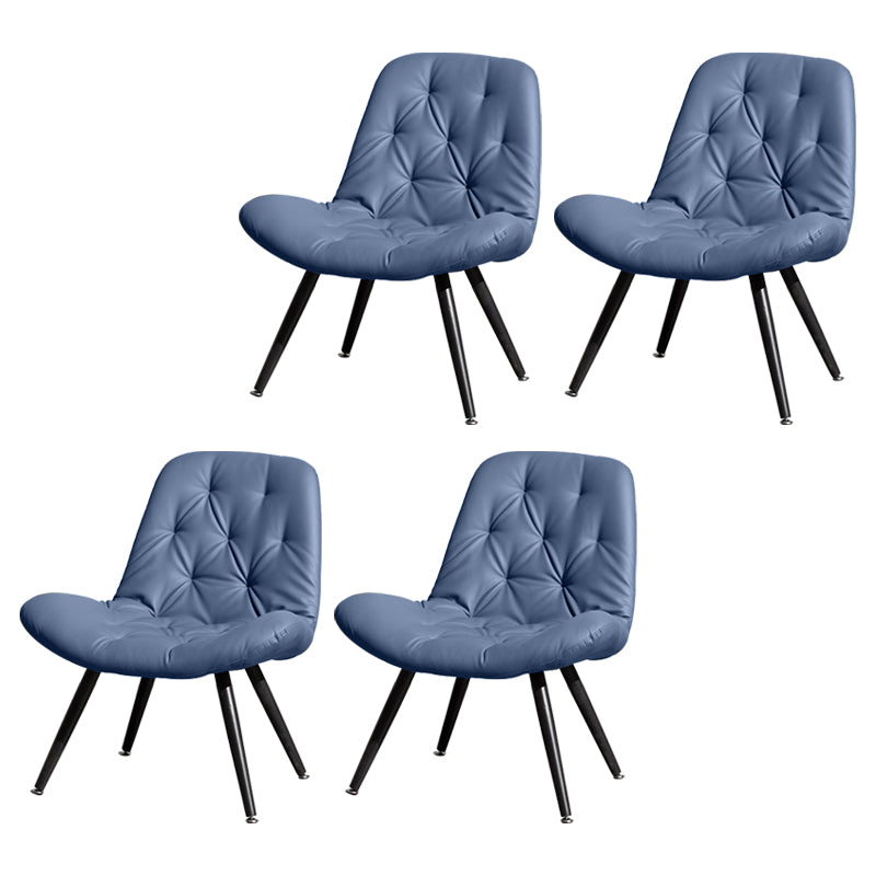 Modern Indoor-Outdoor Chair Metal Home Slipper Upholstered Armless Parsons Chair Blue 4 Piece Set Clearhalo ' kitchen&dining_furn' 'Dining Chairs' 'Dining Tables & Seating' 'dining_chair' 'furn' 'furn_dining_chair' 'Furniture' 'furniture_dining_chair' 'Kitchen & Dining Furniture' 'kitchen' 3871703
