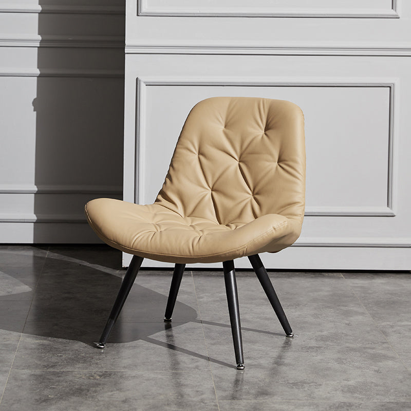 Modern Indoor-Outdoor Chair Metal Home Slipper Upholstered Armless Parsons Chair Camel 1 Piece Clearhalo ' kitchen&dining_furn' 'Dining Chairs' 'Dining Tables & Seating' 'dining_chair' 'furn' 'furn_dining_chair' 'Furniture' 'furniture_dining_chair' 'Kitchen & Dining Furniture' 'kitchen' 3871711