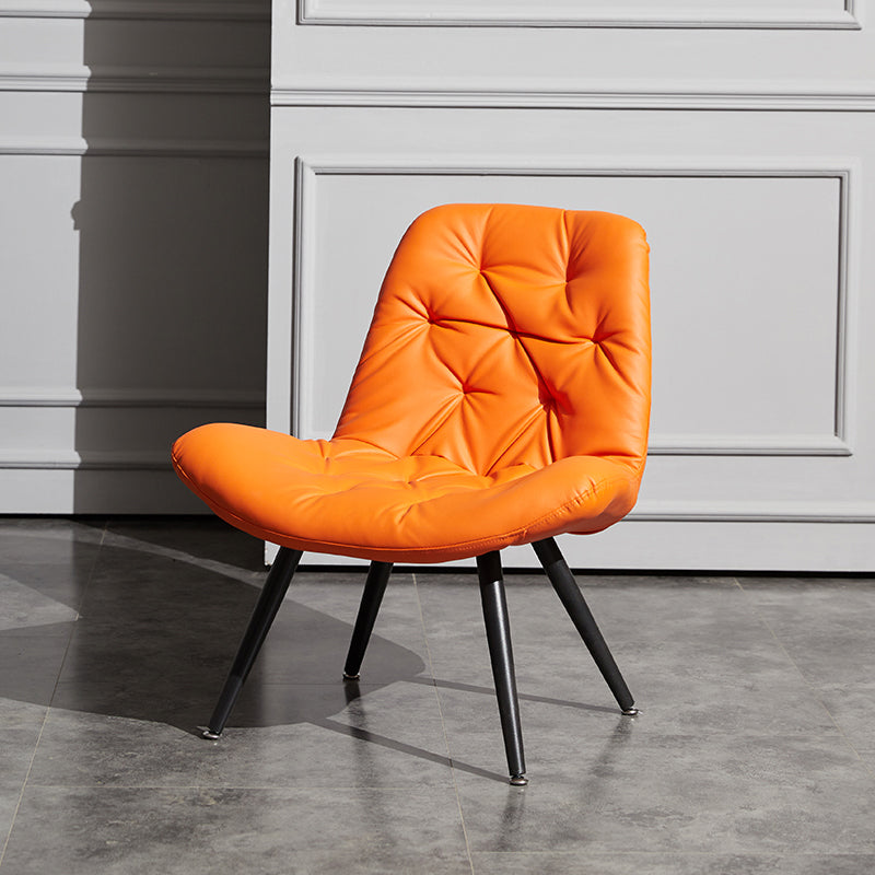 Modern Indoor-Outdoor Chair Metal Home Slipper Upholstered Armless Parsons Chair Orange 1 Piece Clearhalo ' kitchen&dining_furn' 'Dining Chairs' 'Dining Tables & Seating' 'dining_chair' 'furn' 'furn_dining_chair' 'Furniture' 'furniture_dining_chair' 'Kitchen & Dining Furniture' 'kitchen' 3871717