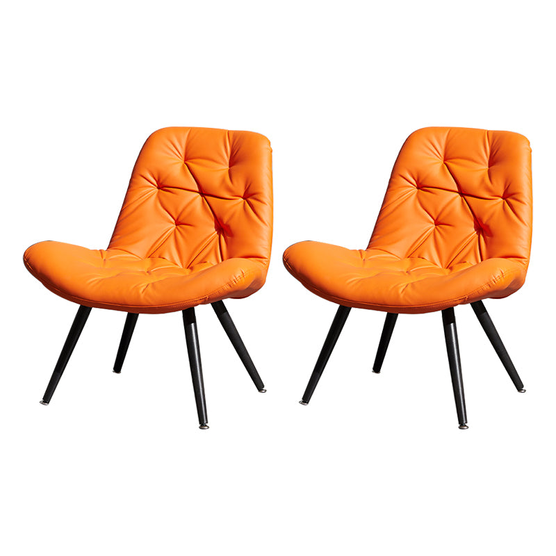 Modern Indoor-Outdoor Chair Metal Home Slipper Upholstered Armless Parsons Chair Orange 2 Piece Set Clearhalo ' kitchen&dining_furn' 'Dining Chairs' 'Dining Tables & Seating' 'dining_chair' 'furn' 'furn_dining_chair' 'Furniture' 'furniture_dining_chair' 'Kitchen & Dining Furniture' 'kitchen' 3871718