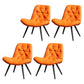 Modern Indoor-Outdoor Chair Metal Home Slipper Upholstered Armless Parsons Chair Orange 4 Piece Set Clearhalo ' kitchen&dining_furn' 'Dining Chairs' 'Dining Tables & Seating' 'dining_chair' 'furn' 'furn_dining_chair' 'Furniture' 'furniture_dining_chair' 'Kitchen & Dining Furniture' 'kitchen' 3871719