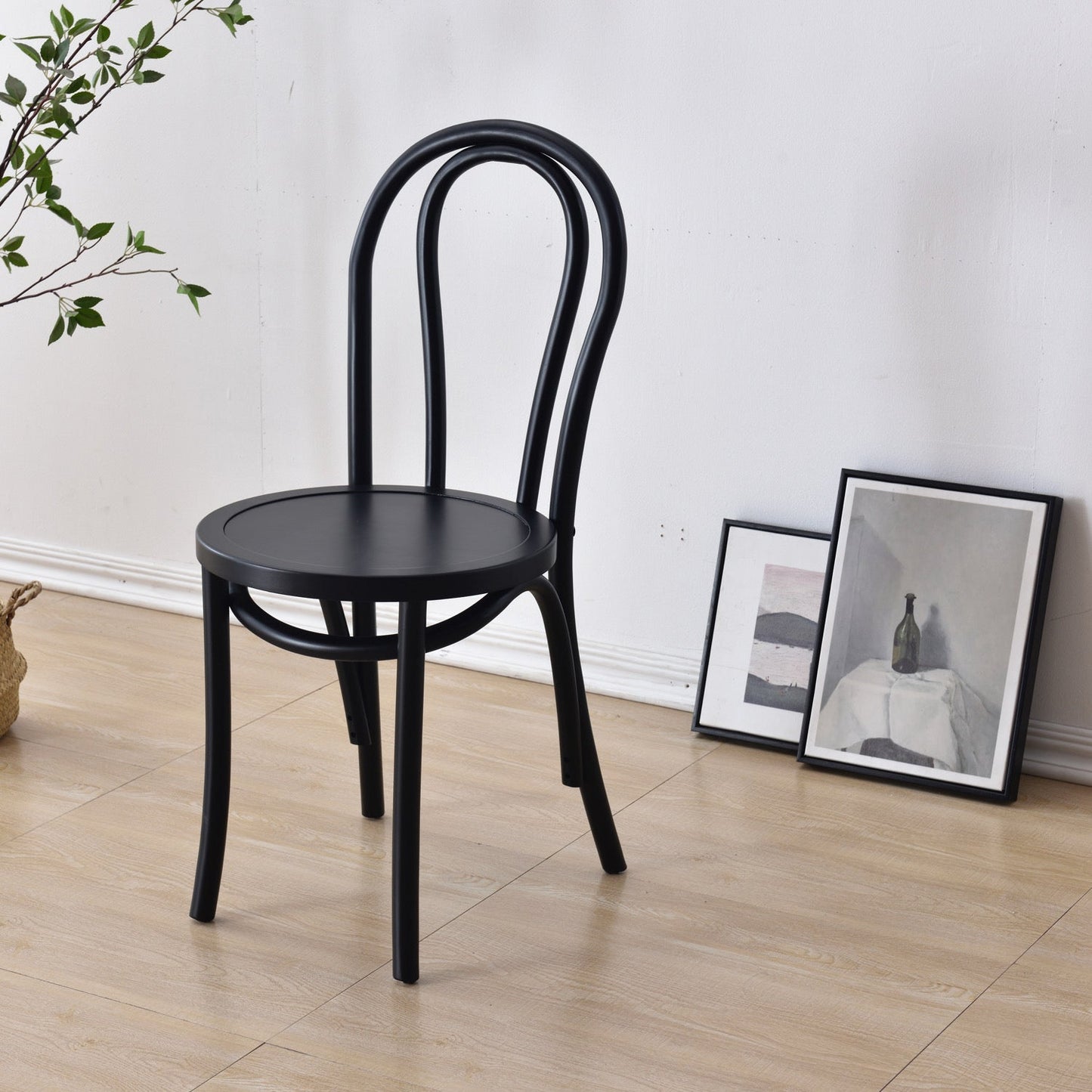 Contemporary Style Solid Wood Chair Windsor Back Side Kitchen Dining Chairs Black Wood 1 Piece Clearhalo ' kitchen&dining_furn' 'Dining Chairs' 'Dining Tables & Seating' 'dining_chair' 'furn' 'furn_dining_chair' 'Furniture' 'furniture_dining_chair' 'Kitchen & Dining Furniture' 'kitchen' 3871722