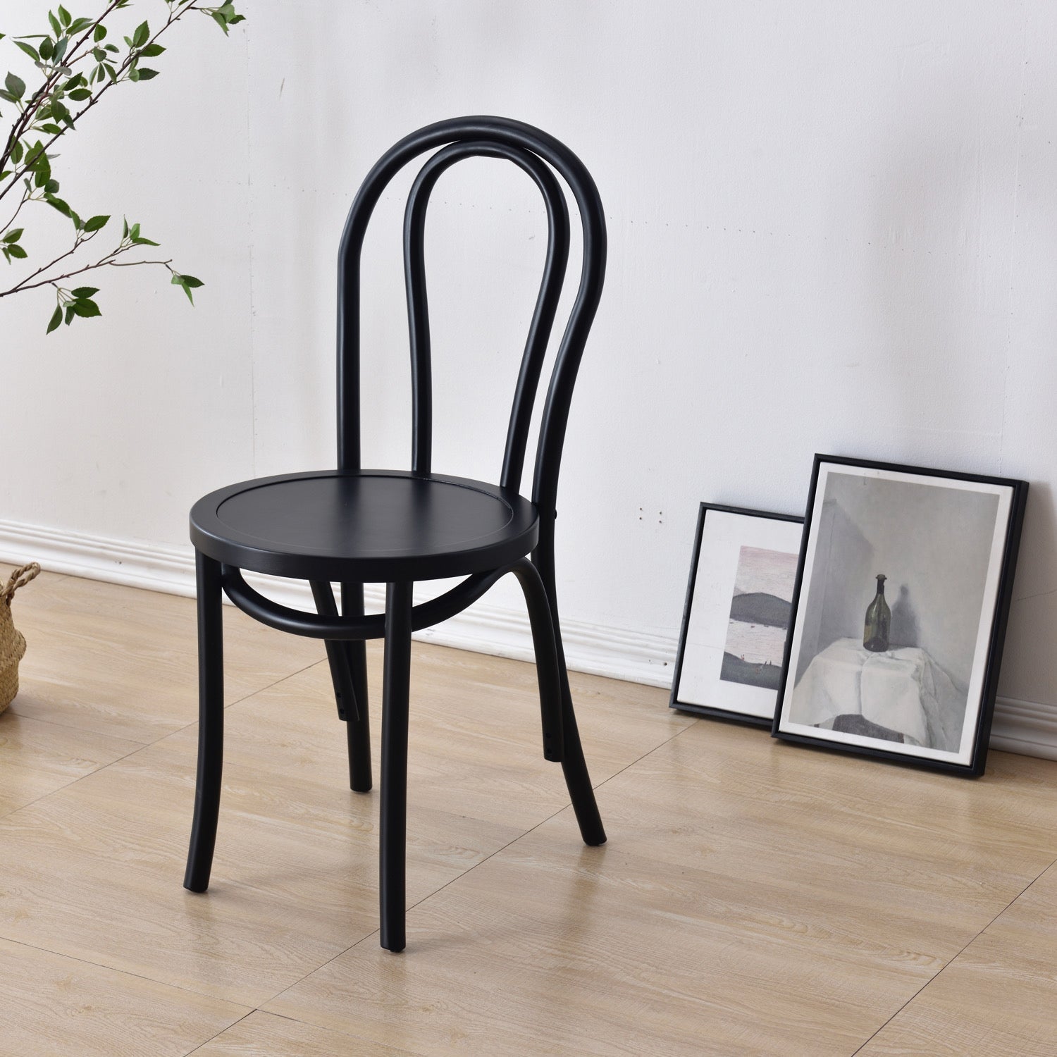 Contemporary Style Solid Wood Chair Windsor Back Side Kitchen Dining Chairs Black Wood 1 Piece Clearhalo ' kitchen&dining_furn' 'Dining Chairs' 'Dining Tables & Seating' 'dining_chair' 'furn' 'furn_dining_chair' 'Furniture' 'furniture_dining_chair' 'Kitchen & Dining Furniture' 'kitchen' 3871722