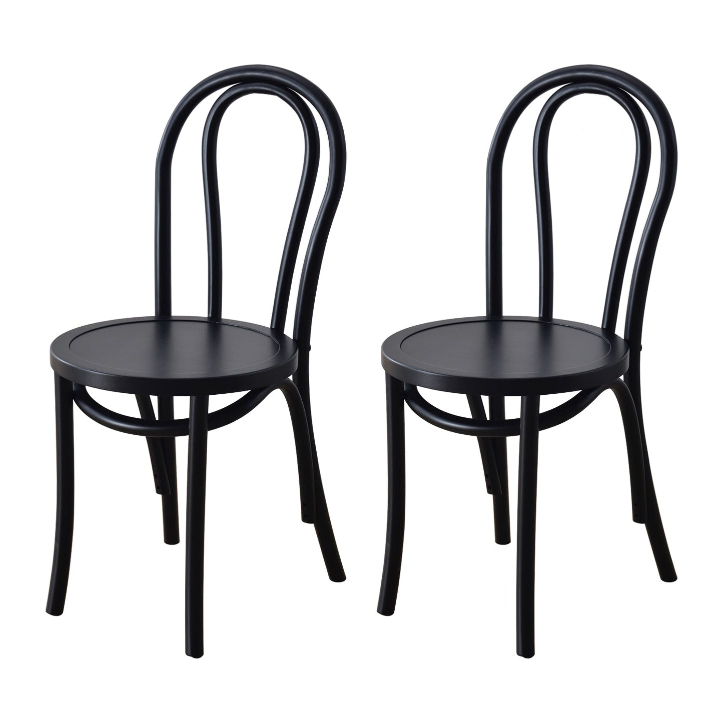 Contemporary Style Solid Wood Chair Windsor Back Side Kitchen Dining Chairs Black Wood 2 Piece Set Clearhalo ' kitchen&dining_furn' 'Dining Chairs' 'Dining Tables & Seating' 'dining_chair' 'furn' 'furn_dining_chair' 'Furniture' 'furniture_dining_chair' 'Kitchen & Dining Furniture' 'kitchen' 3871724