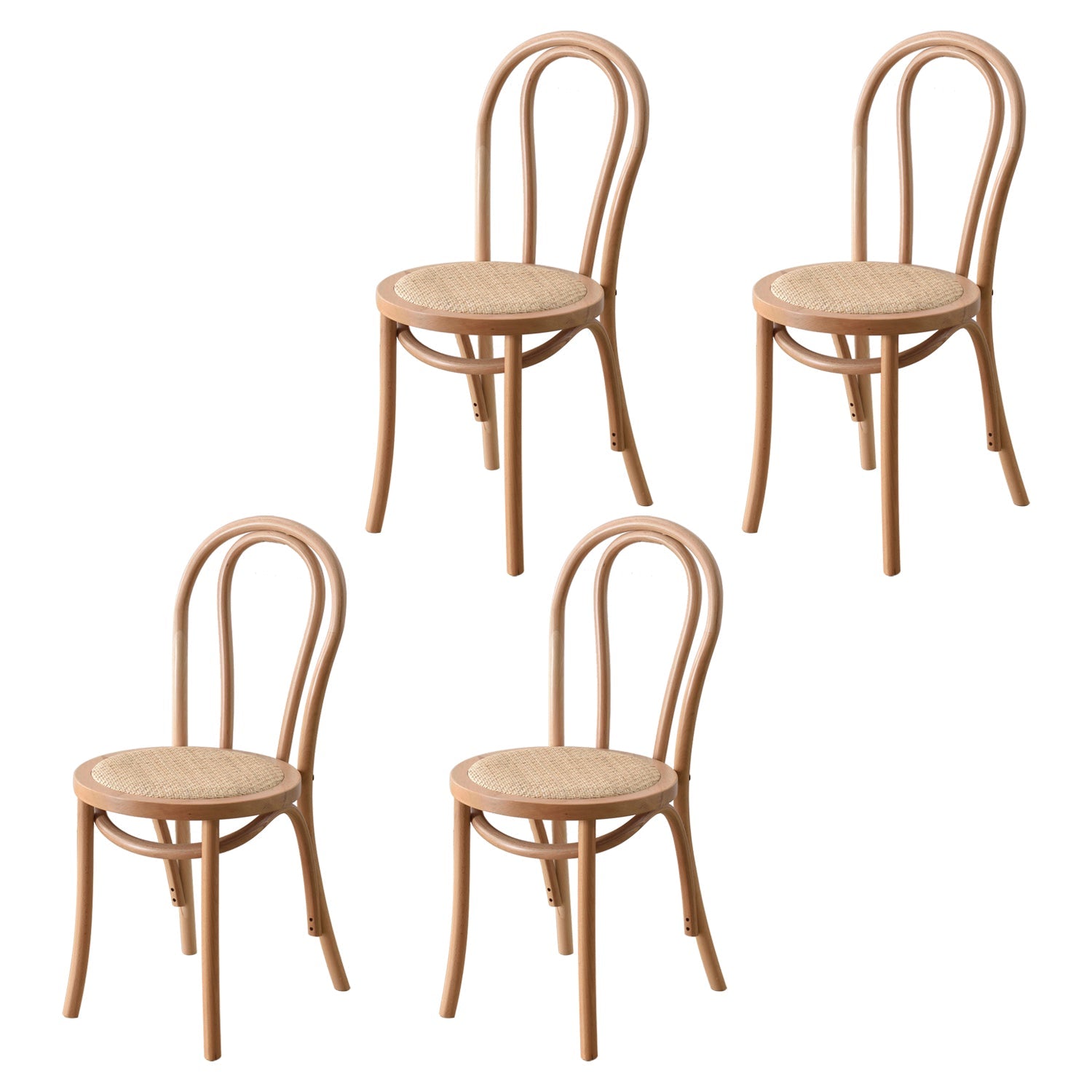 Contemporary Style Solid Wood Chair Windsor Back Side Kitchen Dining Chairs Wood Wicker & Rattan 4 Piece Set Clearhalo ' kitchen&dining_furn' 'Dining Chairs' 'Dining Tables & Seating' 'dining_chair' 'furn' 'furn_dining_chair' 'Furniture' 'furniture_dining_chair' 'Kitchen & Dining Furniture' 'kitchen' 3871732