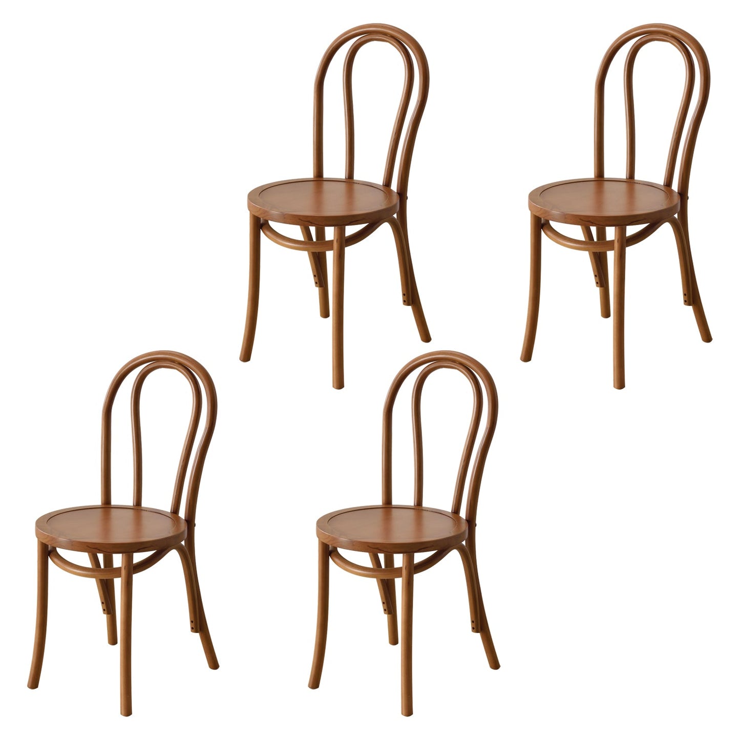 Contemporary Style Solid Wood Chair Windsor Back Side Kitchen Dining Chairs Brown Wood 4 Piece Set Clearhalo ' kitchen&dining_furn' 'Dining Chairs' 'Dining Tables & Seating' 'dining_chair' 'furn' 'furn_dining_chair' 'Furniture' 'furniture_dining_chair' 'Kitchen & Dining Furniture' 'kitchen' 3871756