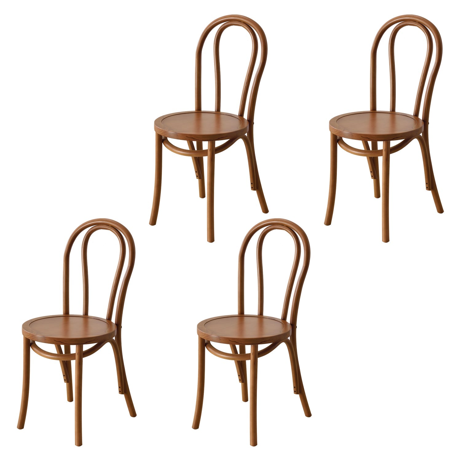 Contemporary Style Solid Wood Chair Windsor Back Side Kitchen Dining Chairs Brown Wood 4 Piece Set Clearhalo ' kitchen&dining_furn' 'Dining Chairs' 'Dining Tables & Seating' 'dining_chair' 'furn' 'furn_dining_chair' 'Furniture' 'furniture_dining_chair' 'Kitchen & Dining Furniture' 'kitchen' 3871756