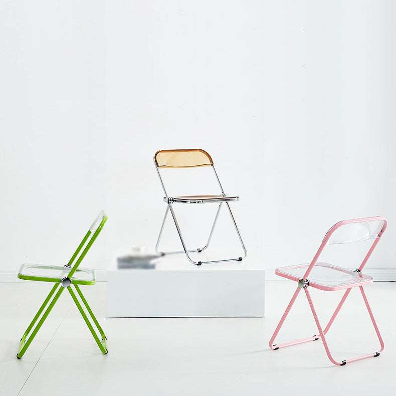 Contemporary Metal Home Side Chair Folding Open Back Dining Side Chair Clearhalo ' kitchen&dining_furn' 'Dining Chairs' 'Dining Tables & Seating' 'dining_chair' 'furn' 'furn_dining_chair' 'Furniture' 'furniture_dining_chair' 'Kitchen & Dining Furniture' 'kitchen' 3871764