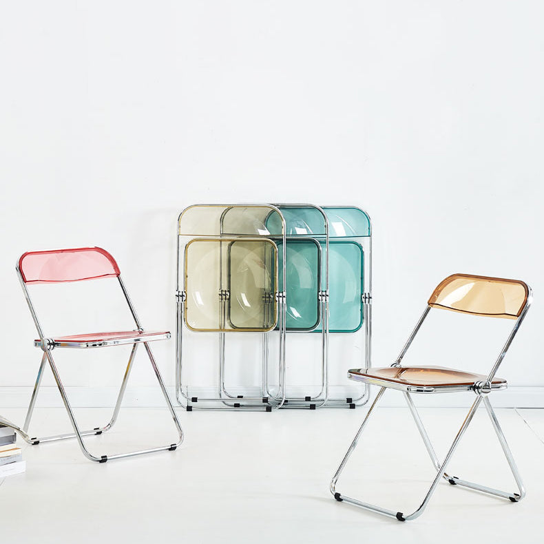 Contemporary Metal Home Side Chair Folding Open Back Dining Side Chair Clearhalo ' kitchen&dining_furn' 'Dining Chairs' 'Dining Tables & Seating' 'dining_chair' 'furn' 'furn_dining_chair' 'Furniture' 'furniture_dining_chair' 'Kitchen & Dining Furniture' 'kitchen' 3871766