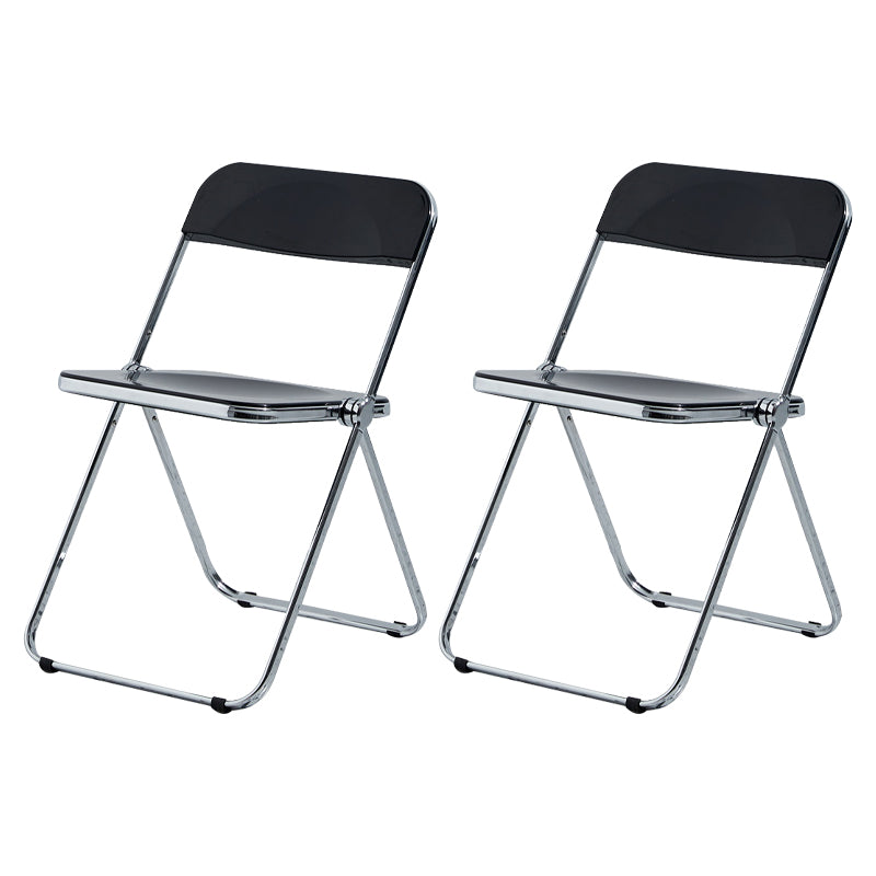 Contemporary Metal Home Side Chair Folding Open Back Dining Side Chair Black 2 Piece Set Clearhalo ' kitchen&dining_furn' 'Dining Chairs' 'Dining Tables & Seating' 'dining_chair' 'furn' 'furn_dining_chair' 'Furniture' 'furniture_dining_chair' 'Kitchen & Dining Furniture' 'kitchen' 3871767
