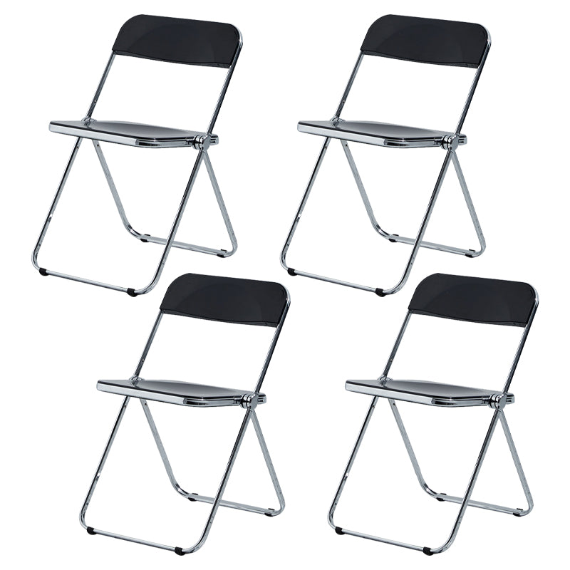 Contemporary Metal Home Side Chair Folding Open Back Dining Side Chair Black 4 Piece Set Clearhalo ' kitchen&dining_furn' 'Dining Chairs' 'Dining Tables & Seating' 'dining_chair' 'furn' 'furn_dining_chair' 'Furniture' 'furniture_dining_chair' 'Kitchen & Dining Furniture' 'kitchen' 3871769