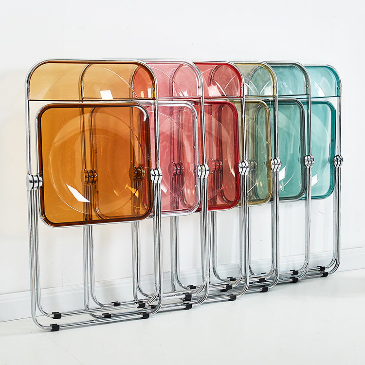 Contemporary Metal Home Side Chair Folding Open Back Dining Side Chair Clearhalo ' kitchen&dining_furn' 'Dining Chairs' 'Dining Tables & Seating' 'dining_chair' 'furn' 'furn_dining_chair' 'Furniture' 'furniture_dining_chair' 'Kitchen & Dining Furniture' 'kitchen' 3871770